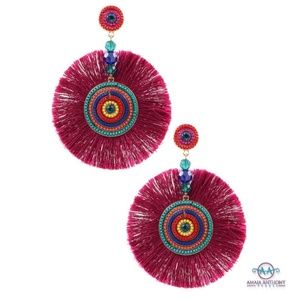 Fringed Disc Earrings (post back)